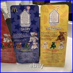 Ty Beanie Babies Rare Britannia, Maple, Erin, Glory Package 1999 Bear Tag