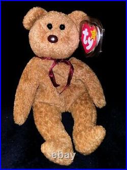 Ty Beanie Babies Rare Collectable Curly The Bear Plush 1993 label with 1996 bday