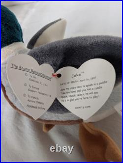 Ty Beanie Babies Rare Lot Includes Slowpoke Pouch withJoey Scoop & Jake /See Pics