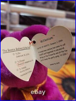 Ty Beanie Babies Rare Millennium/Millenium the Bear Retired WithMisprint Errors