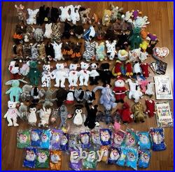 Ty Beanie Babies Rare Retired & Brand New Lot Of 108 Plus Books And Card Packs