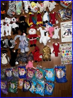 Ty Beanie Babies Rare Retired & Brand New Lot Of 108 Plus Books And Card Packs