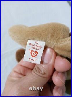 Ty Beanie Babies Rare, Retired, ERRORS. Bones born 1/18 94, retired 5/1 /98