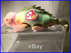 Ty Beanie Babies Rare Retired Iggy the Iguana w Tag ERRORS PVC 1ST EDITION
