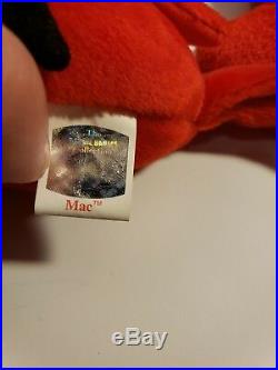 Ty Beanie Babies Rare Retired Mac the Cardinal w Tag Errors Best UNIQUE Gift