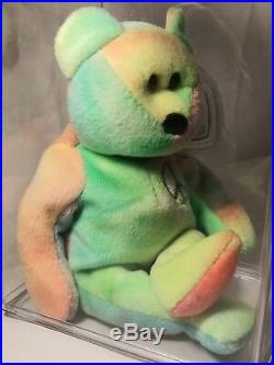 Ty Beanie Babies Rare Retired Peace Bear Origiinal/Stamped Suface Wash Rare