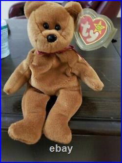 Ty Beanie Babies Rare Teddy Retired withErrors NWT 1993 / 11-28-95 P. V. C. Pellets