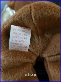 Ty Beanie Babies Rare Teddy Retired withErrors NWT 1993 / 11-28-95 P. V. C. Pellets