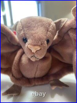 Ty Beanie Babies Retired Batty Brown Bat Baby 1996 1997 with Tag RARE ERRORS