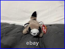 Ty Beanie Babies Ringo Raccoon 1995 RARE, ERRORS (Retired, Baby)