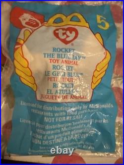Ty Beanie Babies Rocket The Blue Jay McDonald's Toy 1999 SEALED & Rare Errors Ty Beanie Babies Rocket The Blue Jay McDonald's Toy 1999 SEALED & Rare Errors