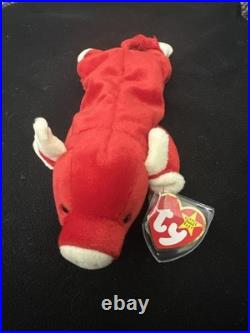 Ty Beanie Babies SNORT RED BULL 1995 RARE ORIGINAL SEE TAG PHOTOS