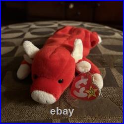 Ty Beanie Babies SNORT RED BULL 1995 RARE ORIGINAL SEE TAG PHOTOS MINT NWT