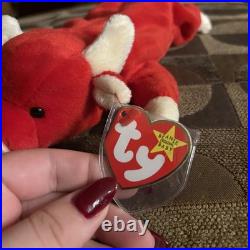 Ty Beanie Babies SNORT RED BULL 1995 RARE ORIGINAL SEE TAG PHOTOS MINT NWT