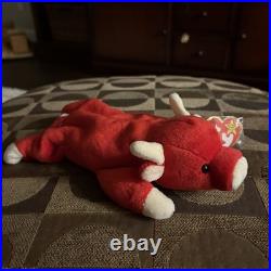 Ty Beanie Babies SNORT RED BULL 1995 RARE ORIGINAL SEE TAG PHOTOS MINT NWT