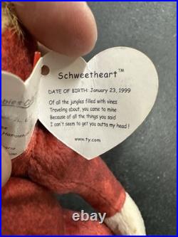 Ty Beanie Babies Schweetheart the Orangutang Toy Rare 1999 Model with Errors