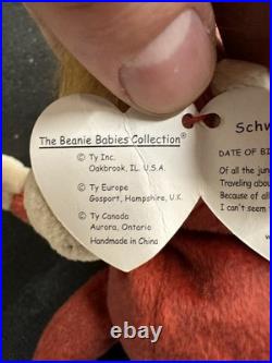 Ty Beanie Babies Schweetheart the Orangutang Toy Rare 1999 Model with Errors