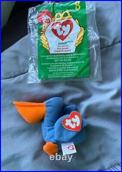 Ty Beanie Babies Scoop 1993 Rare Retired Collectible In Original Bag W Tag