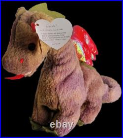 Ty Beanie Babies Scorch Dragon 1998 RARE, ERRORS (Retired, Baby)
