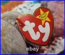 Ty Beanie Babies Signature Bear 1999 RARE, ERRORS Brown Excellent Retired Baby