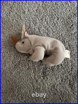Ty Beanie Babies Spike Rhino 1996 RARE, ERRORS (Excellent, Retired, Baby)