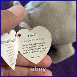 Ty Beanie Babies Spike Rhino 1996 RARE, ERRORS (Excellent, Retired, Baby)