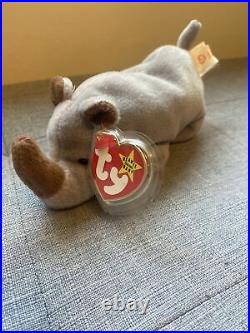 Ty Beanie Babies Spike The Rhino 1996Rare With Errors In Tag