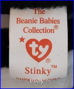 Ty Beanie Babies Stinky Skunk 1995 RARE, ERRORS (Retired, Baby)