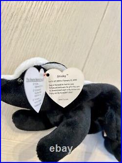 Ty Beanie Babies Stinky the Skunk 1995 RARE, Retired, Many Errors