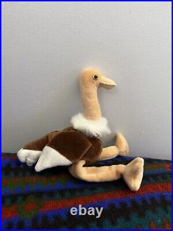 Ty Beanie Babies Stretch Ostrich 1997 RARE, ERRORS (Retired, Baby)