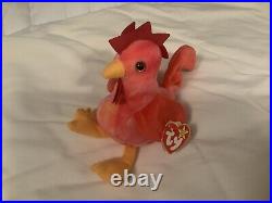 Ty Beanie Babies Strut the Rooster 1996 Mint Read Extremely Rare Tag