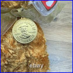 Ty Beanie Babies Teddy 100 Years of Teddy Bears withGold Medallion TAG Rare