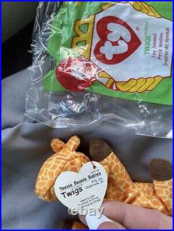 Ty Beanie Babies Twigs Giraffe 1993 Rare Retired Collectible Original Bag W Tag