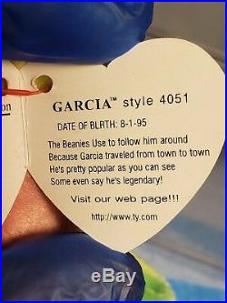 Ty Beanie Babies ULTRA RARE GARCIA PVC 1st EDITION retired Extraordinary Errors