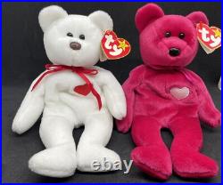 Ty Beanie Babies VALENTINO & VALENTINA-Retired-RARE-See Description-TAG Errors
