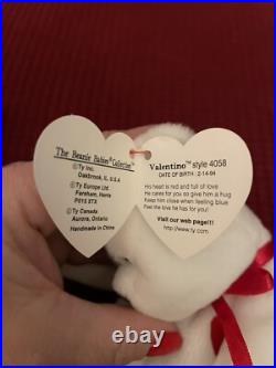 Ty Beanie Babies Valentino New W Tag Protector Ultra Rare Retired Mint