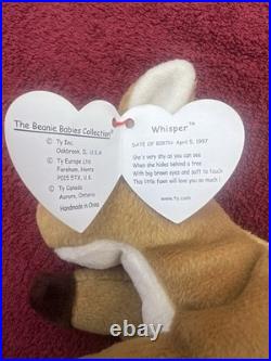 Ty Beanie Babies Whisper Deer 1997 1998 RARE, ERRORS (Retired, Baby)
