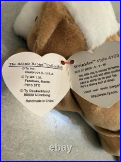 Ty Beanie Babies Wrinkles Bulldog 1996 RARE