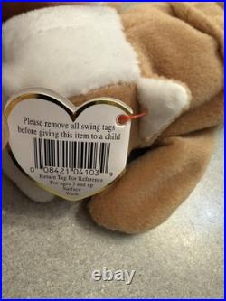 Ty Beanie Babies Wrinkles Bulldog 1996 RARE