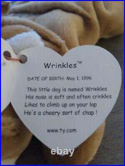 Ty Beanie Babies Wrinkles Bulldog Rare Tag Errors