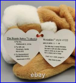 Ty Beanie Babies -Wrinkles rare retired 1996 P. V. C Pellets! NWT Errors/Rarities Ty Beanie Babies -Wrinkles rare retired 1996 P. V. C Pellets! NWT Errors/Rarities