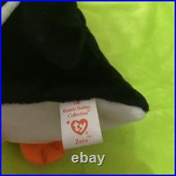 Ty Beanie Babies Zero the Penguin 1998 MWMT Rare box stored