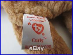 Ty Beanie Baby 1993/1996 Curly with PVC pellets TAG ERRORS SUPER RARE