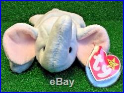 Ty Beanie Baby 1995 Peanut The Elephant Plush Toy RARE NEW RETIRED With Errors