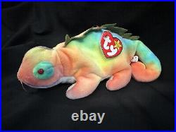 Ty Beanie Baby 1997 Iggy (both Color Variations) Rare Tag Errors
