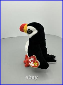 Ty Beanie Baby 1997 Retired Puffer The Puffin with Tag Errors Mint Rare