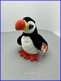 Ty Beanie Baby 1997 Retired Puffer The Puffin with Tag Errors Mint Rare