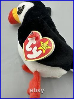 Ty Beanie Baby 1997 Retired Puffer The Puffin with Tag Errors Mint Rare
