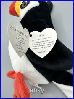 Ty Beanie Baby 1997 Retired Puffer The Puffin with Tag Errors Mint Rare