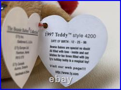Ty Beanie Baby 1997 Teddy RARE Retired With Errors Ty Beanie Baby 1997 Teddy RARE Retired With Errors